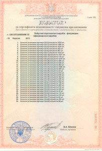 Сертификат на продукцию