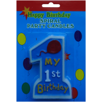 Свеча для торта "My 1-st Birthday" голубая - главное фото